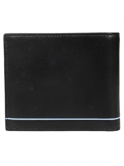 Shop Prada Logo Flap Wallet In Black