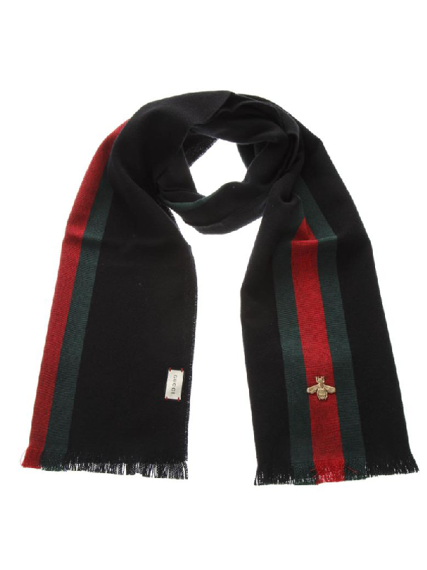gucci scarf black green red