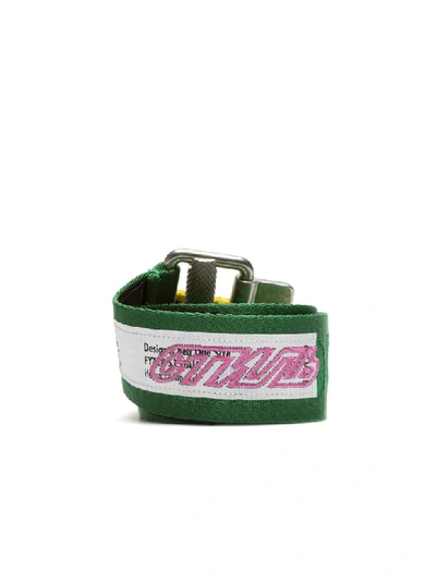 Heron Preston Jacquard Tape Belt In Green