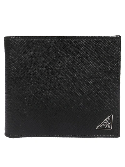 Shop Prada Logo Patch Wallet In Black