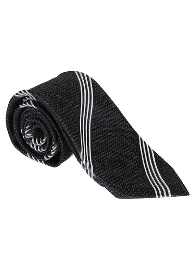 Shop Tom Ford Striped Print Neck Tie In Blue