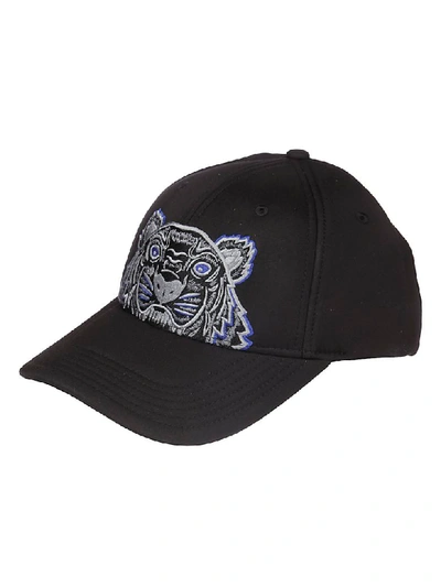 Shop Kenzo Embroidered Tiger Cap In Black