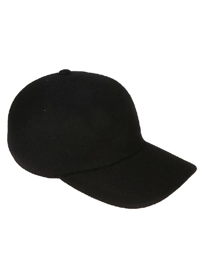 Shop Burberry Felt Baseball Cap In Black