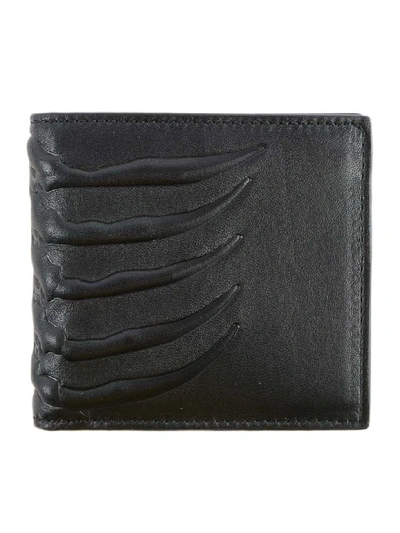 Shop Alexander Mcqueen Skeleton Embossed Wallet In Black