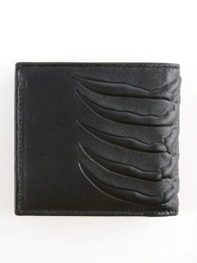 Shop Alexander Mcqueen Skeleton Embossed Wallet In Black