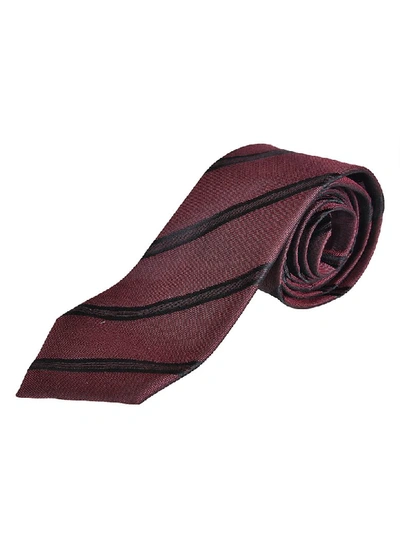 Shop Tom Ford Diagonal Stripe Print Tie In Burgundy/black