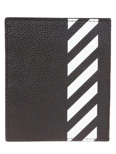 Shop Off-white Diagonal Stripe Card Holder In Black White