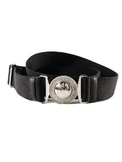 Shop Prada Engraved Logo Belt In Nero