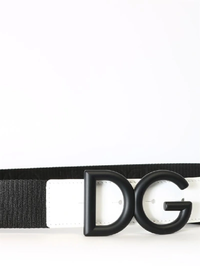 Shop Dolce & Gabbana Belt Black And White In Black/white