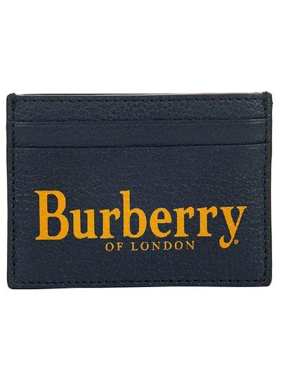 Shop Burberry Logo Cardholder In Storm Blue Antq