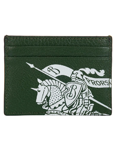 Shop Burberry Logo Cardholder In Storm Blue Antq