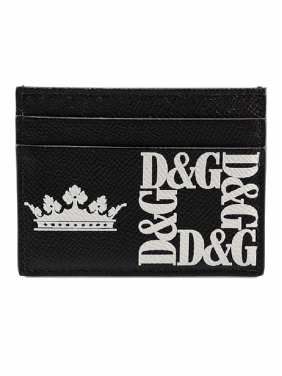 Shop Dolce & Gabbana Crown Cardholder In Black