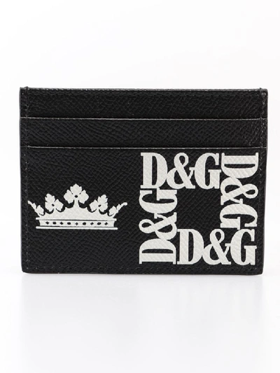 Shop Dolce & Gabbana Crown Cardholder In Black