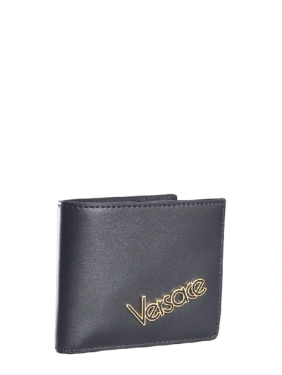 Shop Versace Wallet With Vintage Logo In Nero