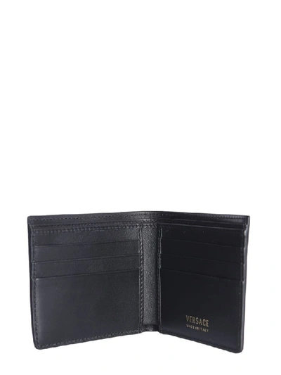 Shop Versace Wallet With Vintage Logo In Nero