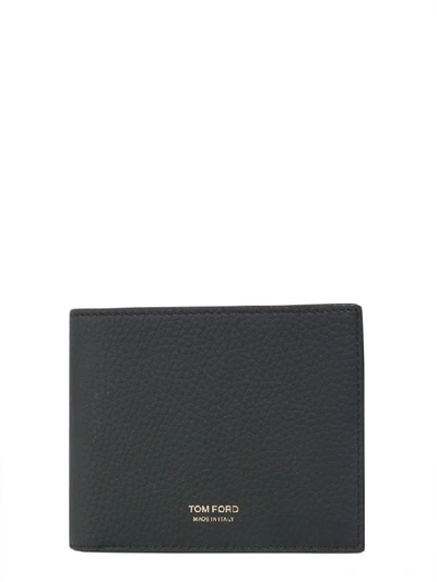 Shop Tom Ford Bifold Leather Wallet In Nero