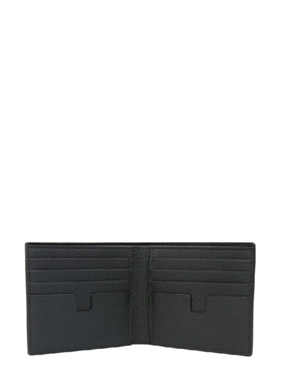 Shop Tom Ford Bifold Leather Wallet In Nero