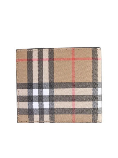 Shop Burberry Brown Checked Wallet