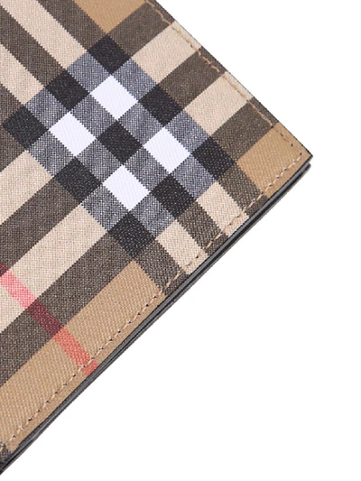 Shop Burberry Brown Checked Wallet