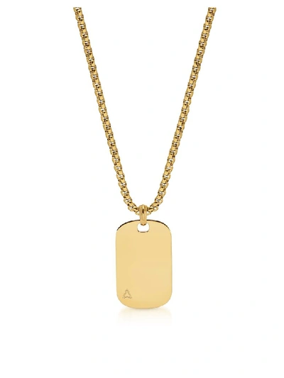 Shop Northskull Id Tag Necklace In Yellow Gold