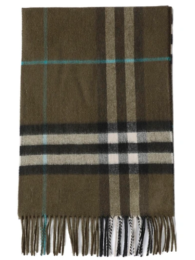 Shop Burberry Giant Check Scarf In Antique Green