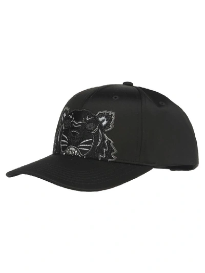 Shop Kenzo Satin Tiger Cap Holiday Capsule In Black