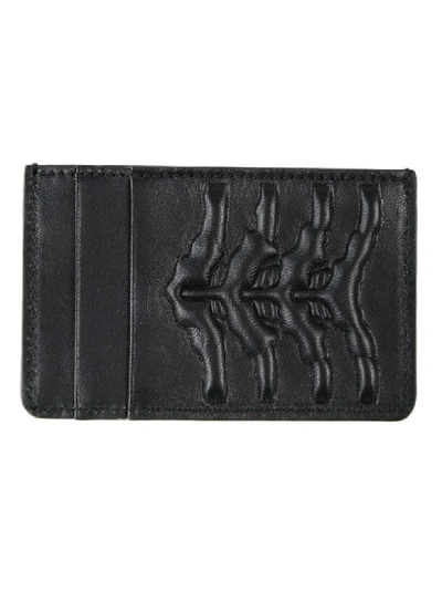 Shop Alexander Mcqueen Textured Detail Cardholder In Black