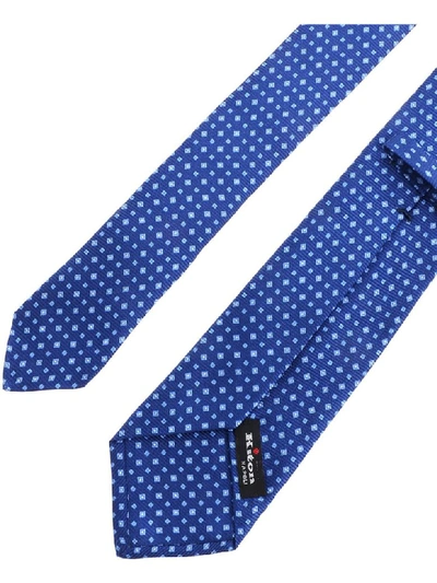Shop Kiton Silk Tie In Light Blue