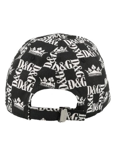 Shop Dolce & Gabbana Logo Baseball Cap In Black White