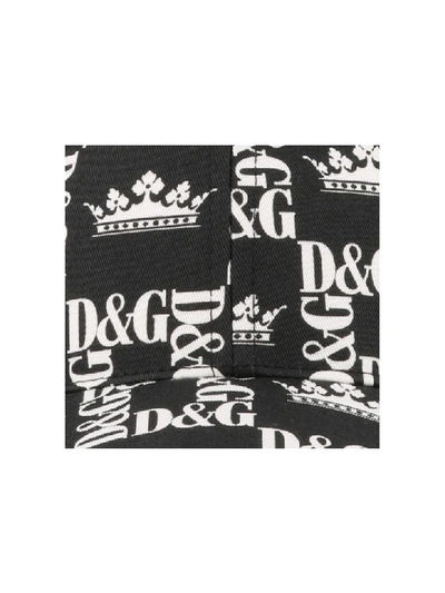 Shop Dolce & Gabbana Logo Baseball Cap In Black White