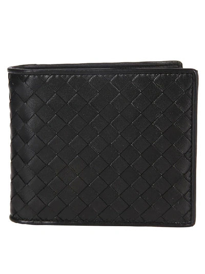 Shop Bottega Veneta Weaved Effect Bifold Wallet In Black