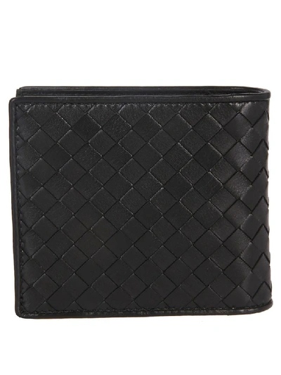 Shop Bottega Veneta Weaved Effect Bifold Wallet In Black