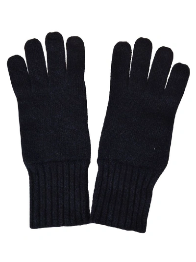 Shop Fedeli Knitted Gloves In Blue