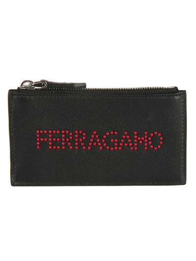 Shop Ferragamo Studded Logo Card Holder