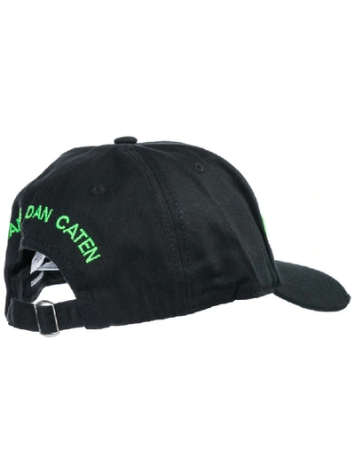 Shop Dsquared2 Lobby Boy Baseball Cap In Nero + Verde Fluo