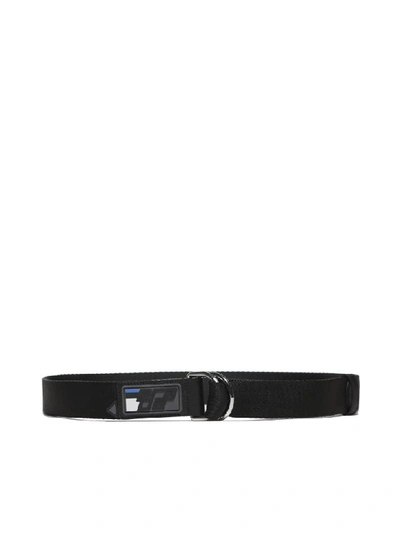 Shop Prada Embossed Logo Belt In Nero