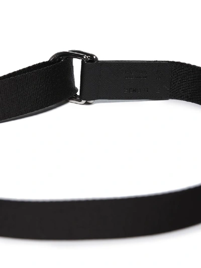 Shop Prada Embossed Logo Belt In Nero