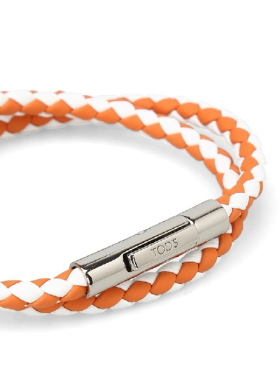 Shop Tod's Bracelet In Orange/white