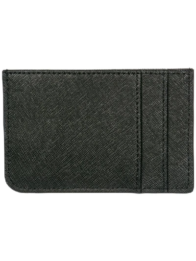 Shop Mcq By Alexander Mcqueen Mcq Alexander Mcqueen  Genuine Leather Credit Card Case Holder Wallet Metal Logo In Black