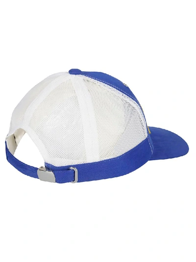 Shop Balmain Logo Cap In Blue/white