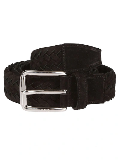 Shop Tod's Weaved Belt In Black