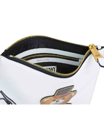 Shop Moschino Pouch In White