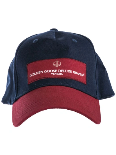 Shop Golden Goose Jackie Baseball Cap In Navy / Bordeaux Logo