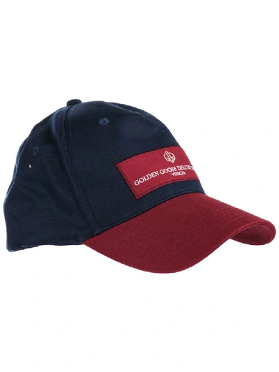 Shop Golden Goose Jackie Baseball Cap In Navy / Bordeaux Logo