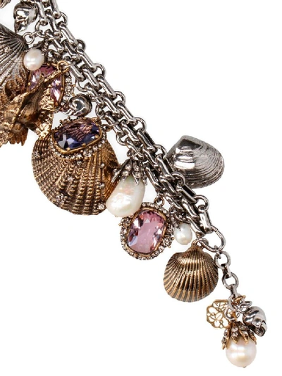 Shop Alexander Mcqueen Shells Bracelet In Multicolor