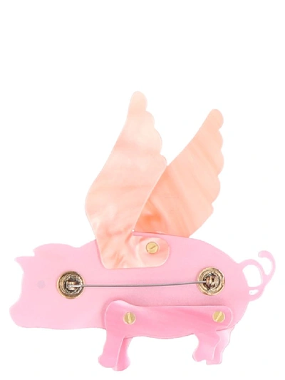 Shop Gucci Flying Pig Pin In Pink
