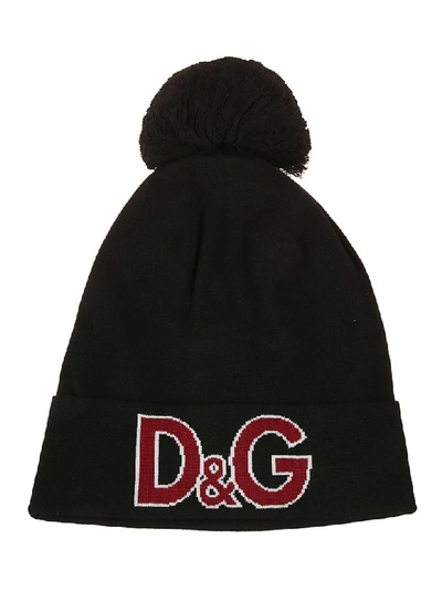 Shop Dolce & Gabbana Logo Beanie In Black