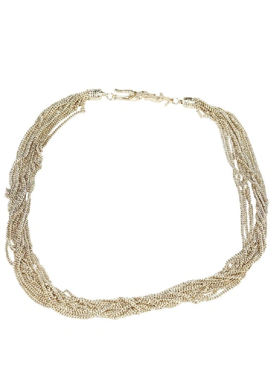 Shop Saint Laurent Necklace In Dore Clair