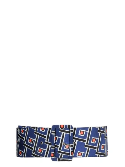 Shop Maliparmi Printed Belt In Blue