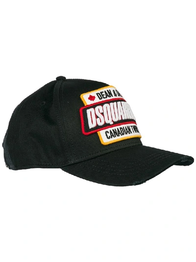 Shop Dsquared2 Adjustable Cotton Hat Baseball Cap In Nero